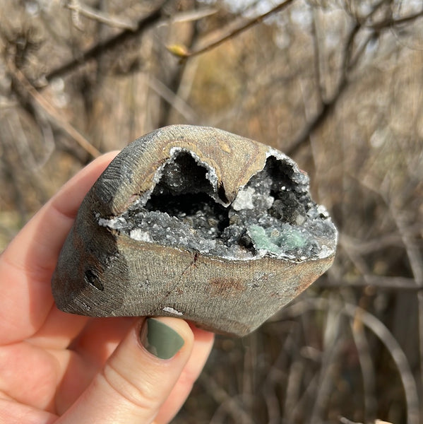 Cut Base Black Chalcedony