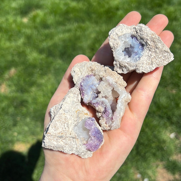 Chalcedony + Fluorite Geode