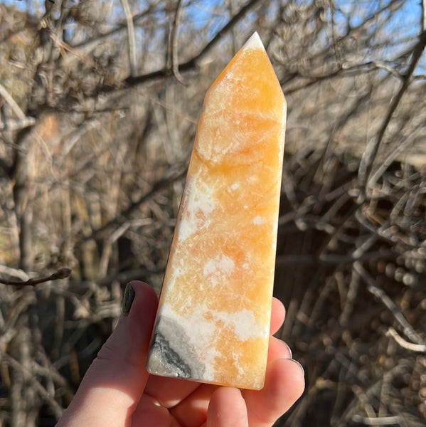 Banded Orange Calcite Tower