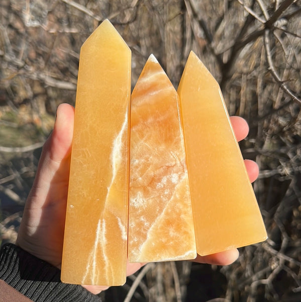 Banded Orange Calcite Tower