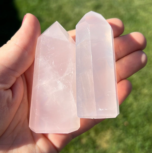 Girasol Rose Quartz Tower