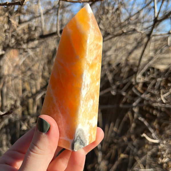 Banded Orange Calcite Tower