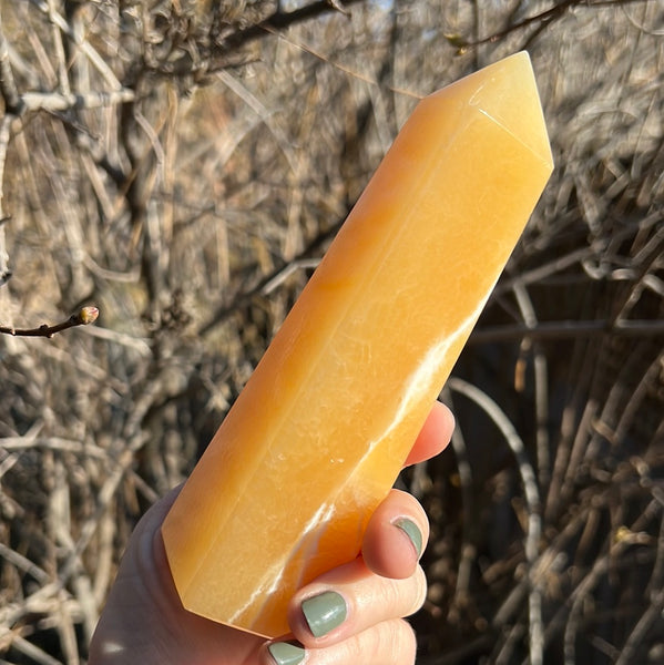 Banded Orange Calcite Tower