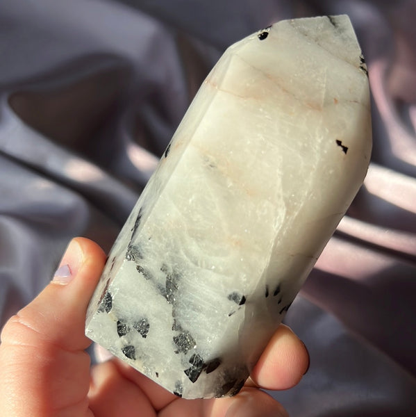 Tourmalined Quartz Tower - A