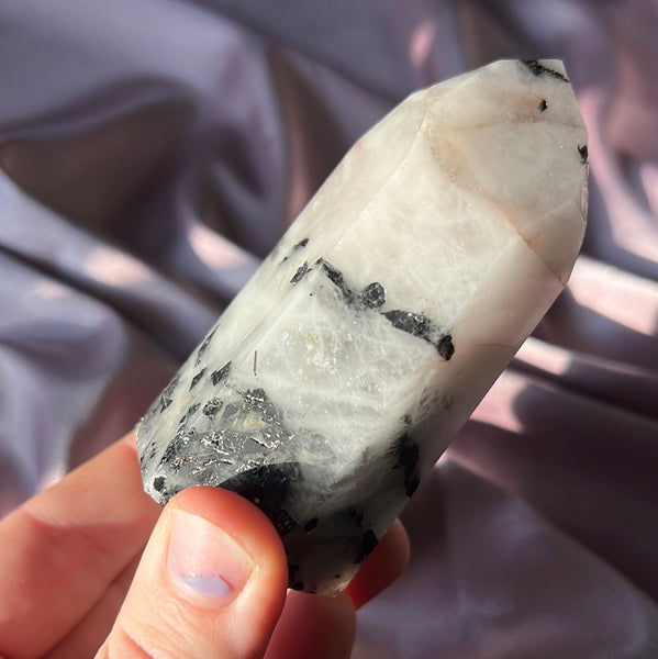 Tourmalined Quartz Tower - A