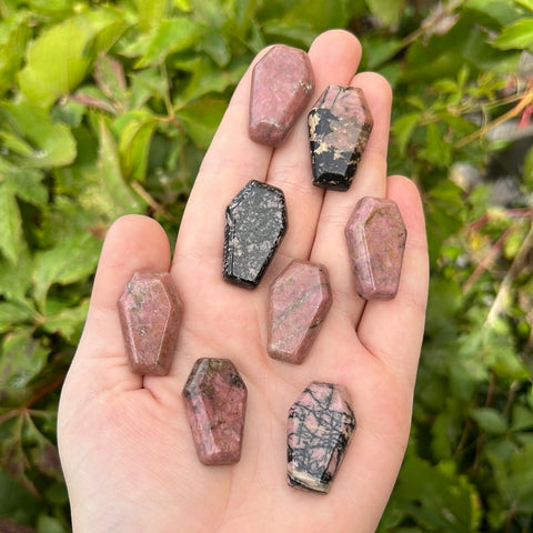 Mini Rhodonite Coffin