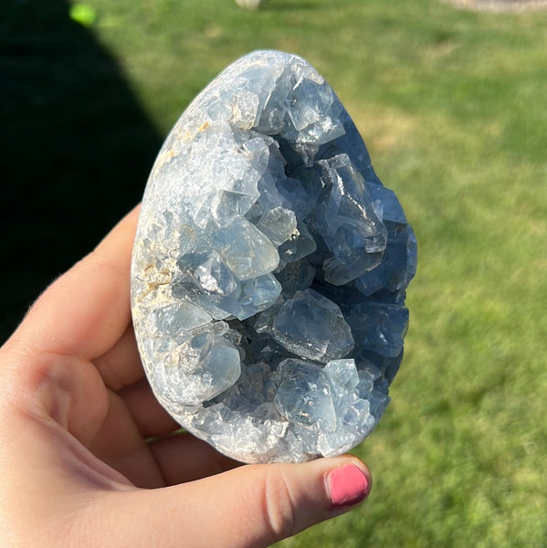 Blue Celestite Egg - G