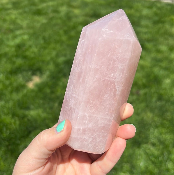 XL Rose Quartz Tower - A