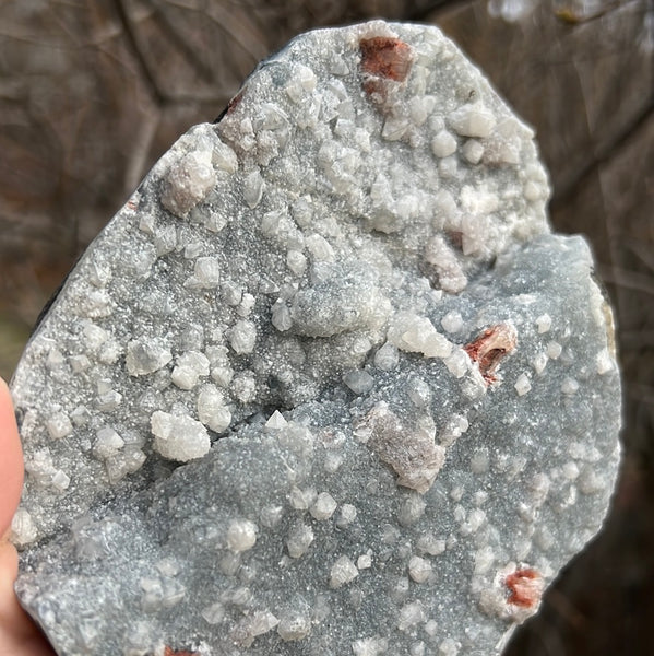 Apophyllite & Black Chalcedony Cluster