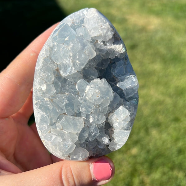 Blue Celestite Egg - A